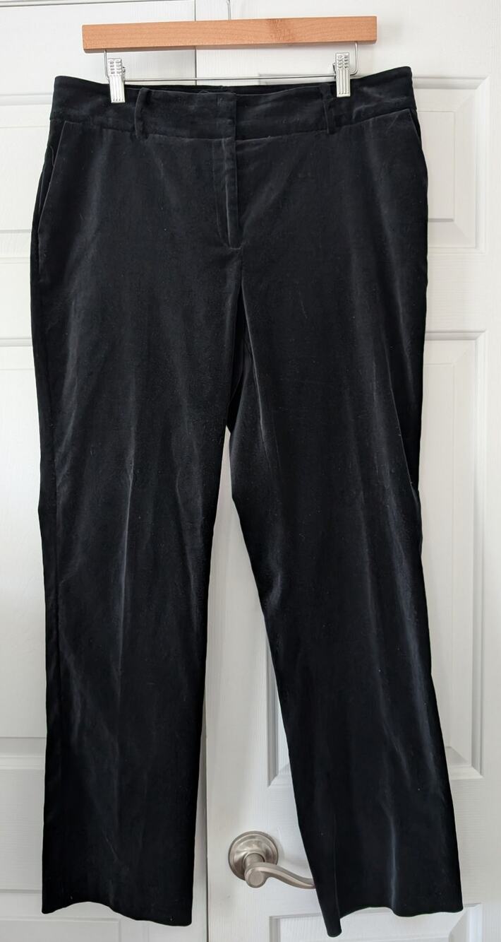 Ann Taylor Black Velvet Straight Leg Pants